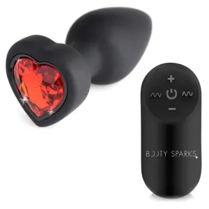 Booty Sparks 28x Vibrating Silicone Red Heart Anal Plug