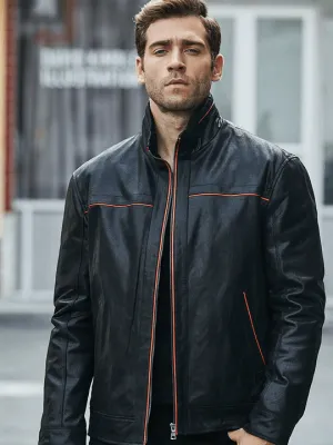 Men's Casual Vintage Black Leather Jacket