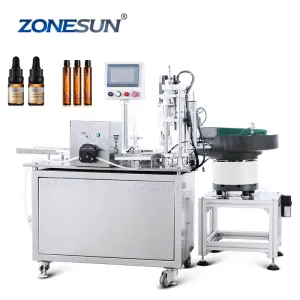 ZS-AFC15 Rotary Automatic Small Nail Polish Essential Oil Bottle Screw Capper Monoblock Filling Capping Machine